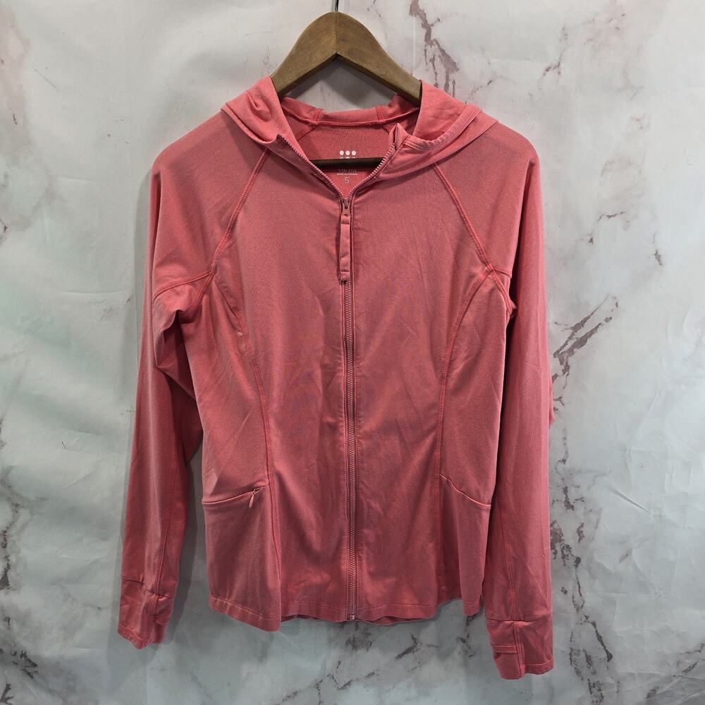 Title Nine Shirt Women Small Pink Long Sleeve Zip Sunbuster Hoodie Jacket Buttah
